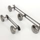 Pair of wall hooks in steel, industrial style, 1950s