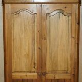 Vintage hand-carved wardrobe in Art Nouveau style.