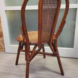 Vintage rattan and cane bistro chair