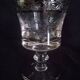 Set of 5 engraved Murano wine (or water) glasses, silver rim