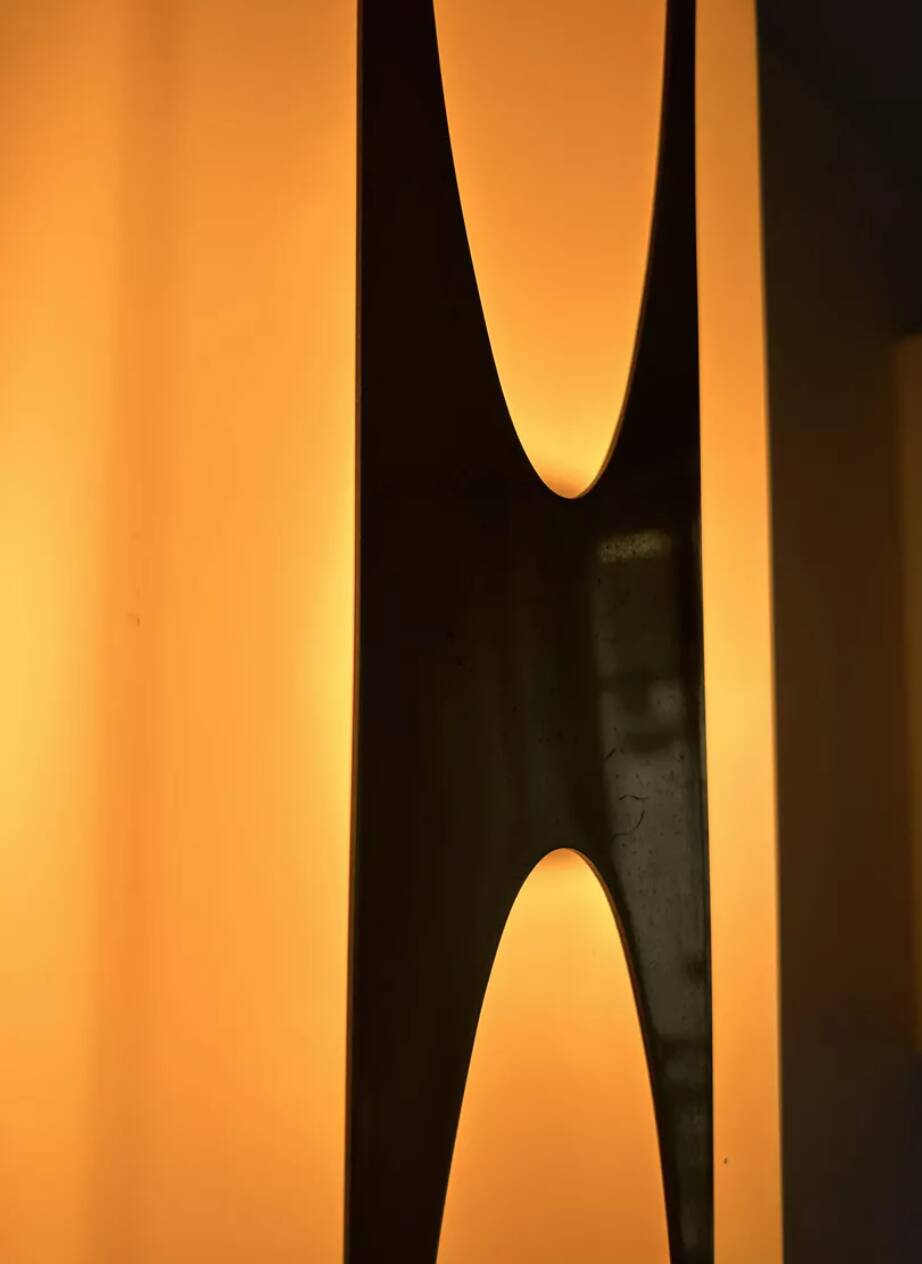 Pair of Loewy wall lights for Hilton, brass and Perspex, France 1965