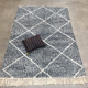 Carpet in wool gray mottled diamonds beni ouarain 250x172cm