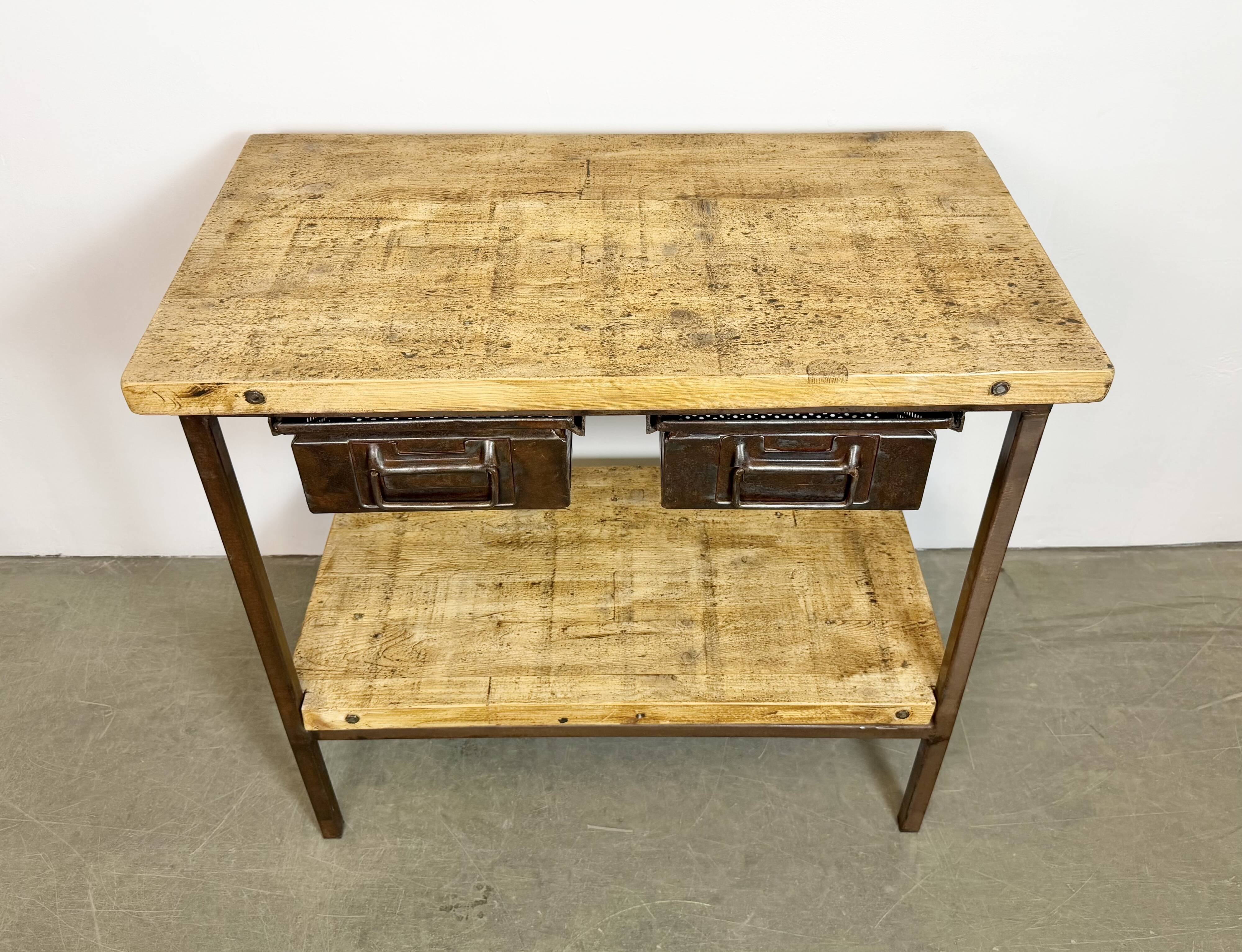Vintage Industrial Worktable, 1960s