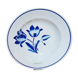 Hollow dish Badonviller, Brétigny, blue flowers