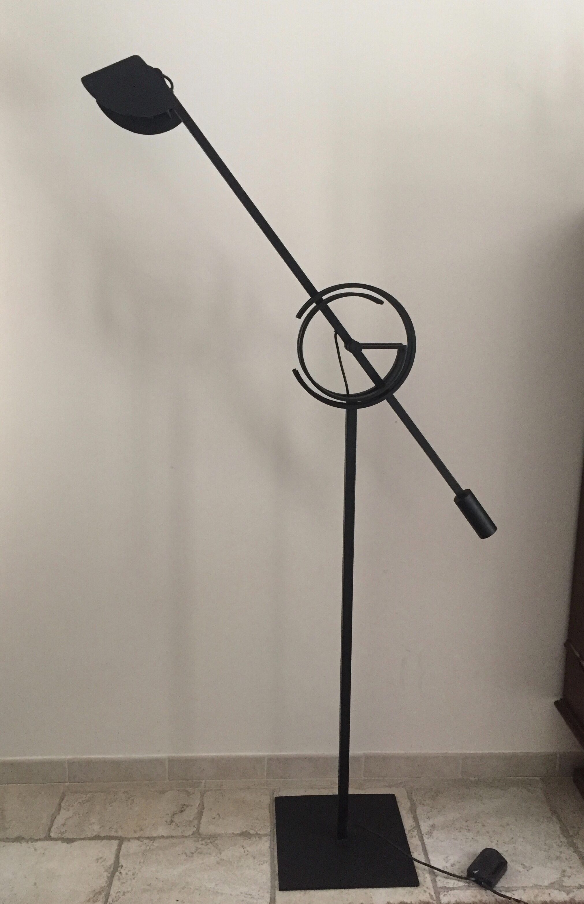 Relco Italia “Il Tempo” floor lamp in matt black lacquered steel