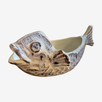 Vide poche poisson vintage en céramique peinte - VALLAURIS