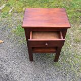 Table de chevet ancienne en bois vintage