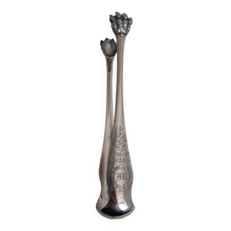 Solid silver sugar tongs 77 gr - neck brace - monogram