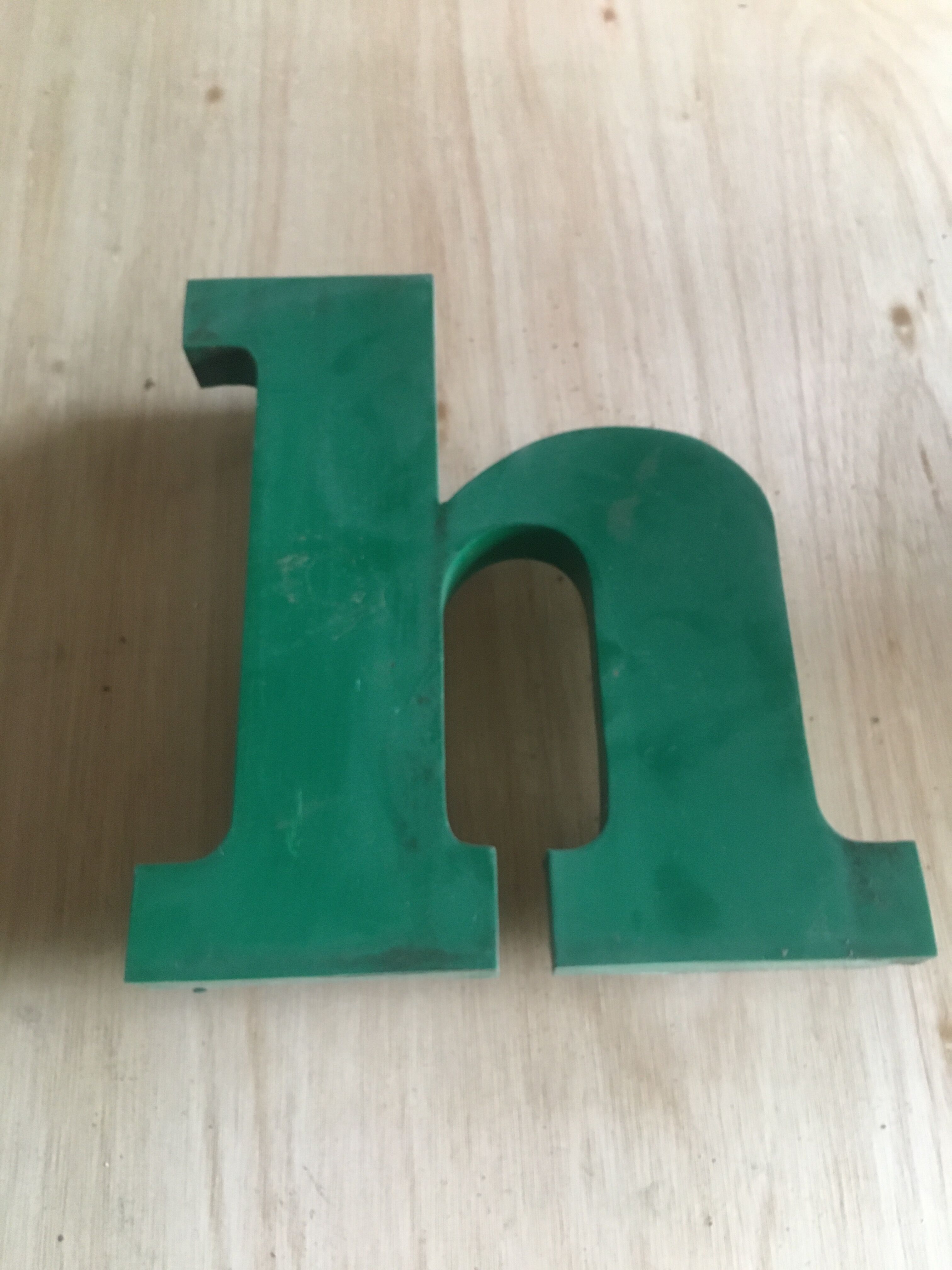 Industrial letter in zinc