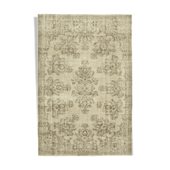 Hand-knotted unique turkish beige rug 208 cm x 310 cm