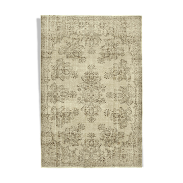 Tapis beige turc unique noué à la main 208 cm x 310 cm