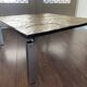 Vintage, Modernist Mid Century steel and slate stone coffee table, 1950s