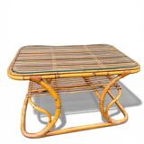 Vintage rattan coffee table – 1950s design