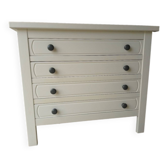 Restored raw wooden chest of drawers