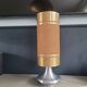 Vintage table lamp with brushed aluminium base - cylinder shade