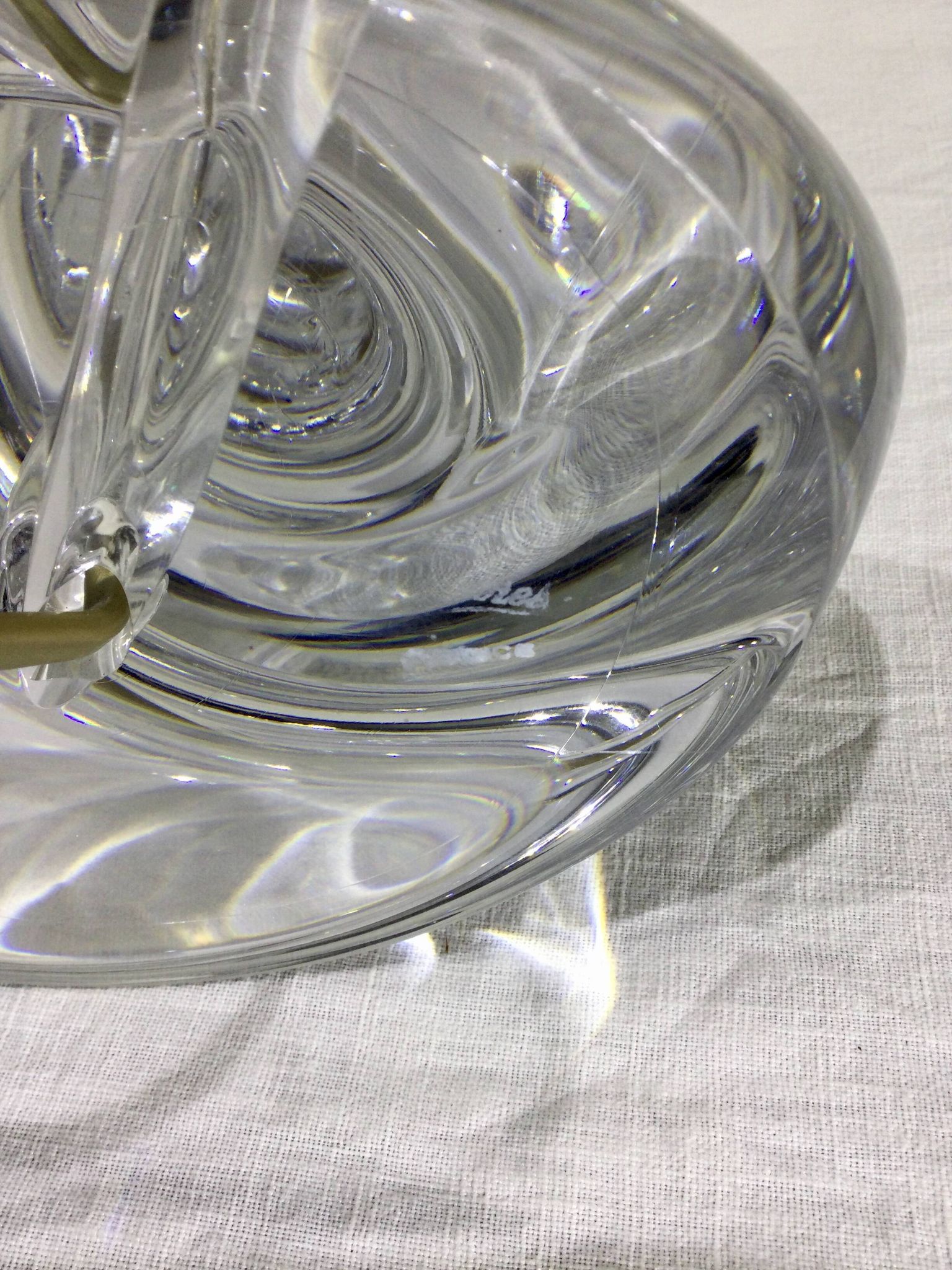 Pied de lampe en cristal de Sèvres