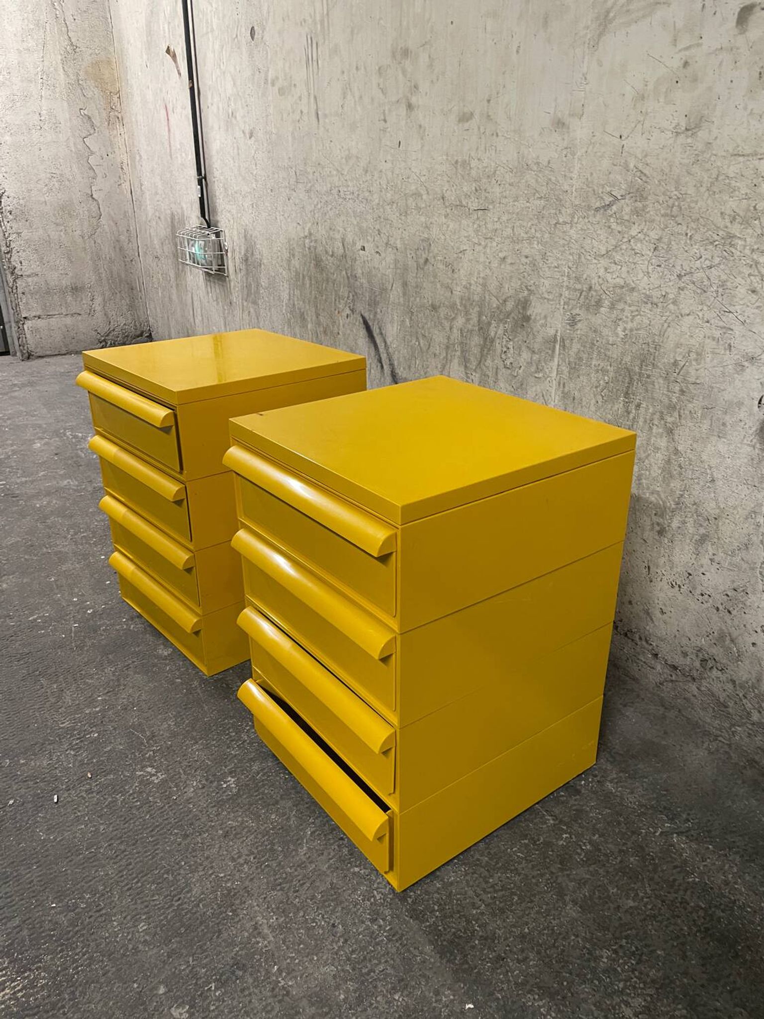Yellow chest of drawers model 4601 by Simon Fussell for Kartell, 1970s