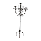 Wrought iron standing chandelier with five arms of light