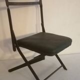 Ancienne chaise d'enfant pliante en fer forgé. Début XXème.