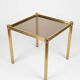 Authentique Table d'Appoint Hollywood Regency — Laiton Patiné et Verre