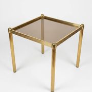 Authentic Hollywood Regency Side Table — Patinated Brass and Glass