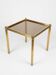 Authentique Table d'Appoint Hollywood Regency — Laiton Patiné et Verre