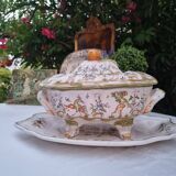 Large vintage French porcelain soup tureen from Moustiers Martres Tolosa