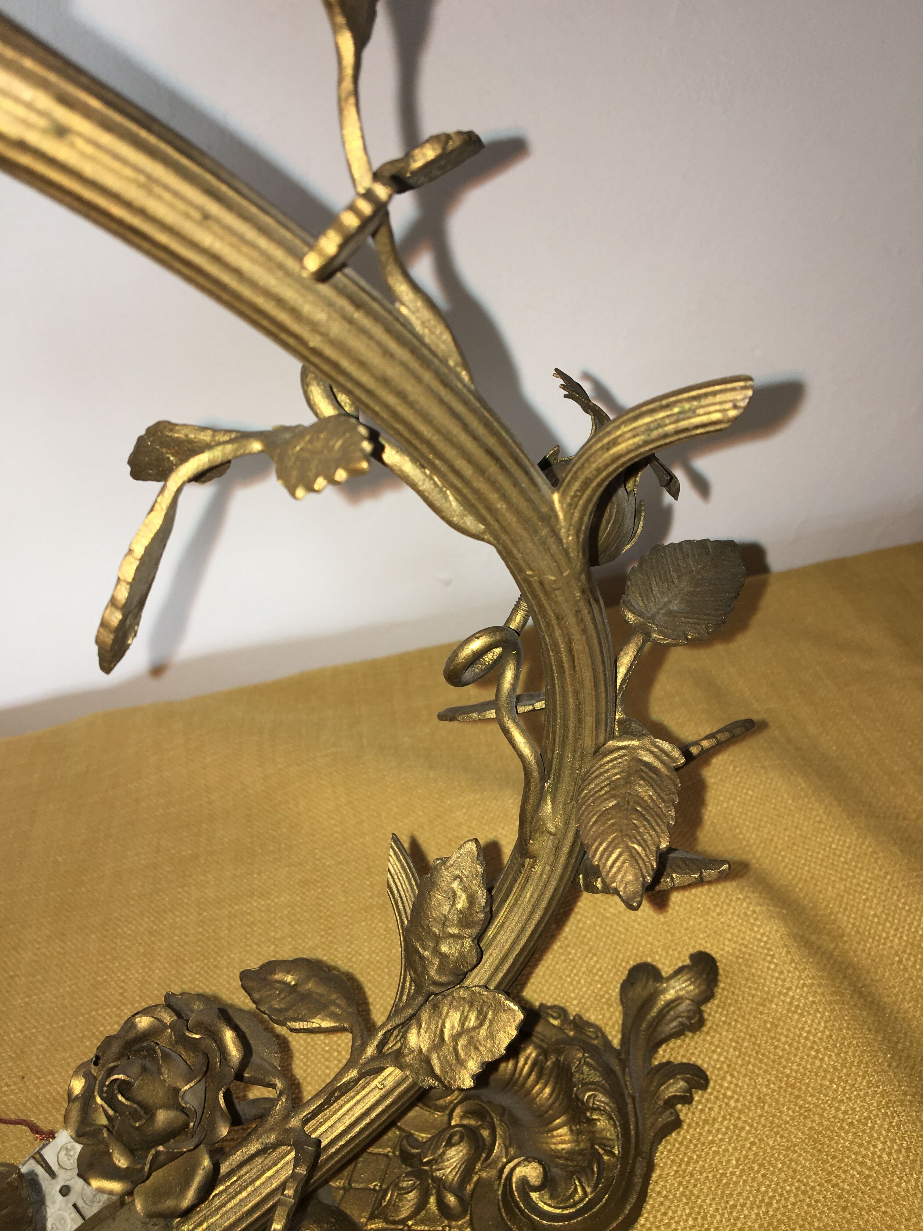 Gold and floral wall light