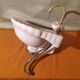 Small vintage sink paris porcelain les bains decorated with peach blossoms