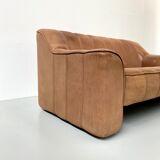 Mid-Century Swiss Cognac Leather DeSede DS-44  Extendable 2-seater Sofa by DeSede 1970s.