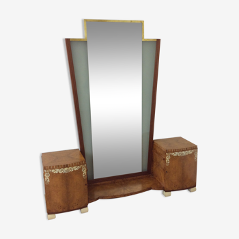 Art deco dressing table with illuminating mirror