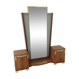 Art deco dressing table with illuminating mirror