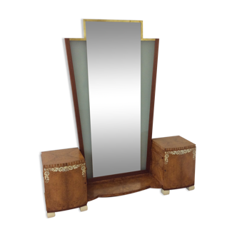 Art deco dressing table with illuminating mirror