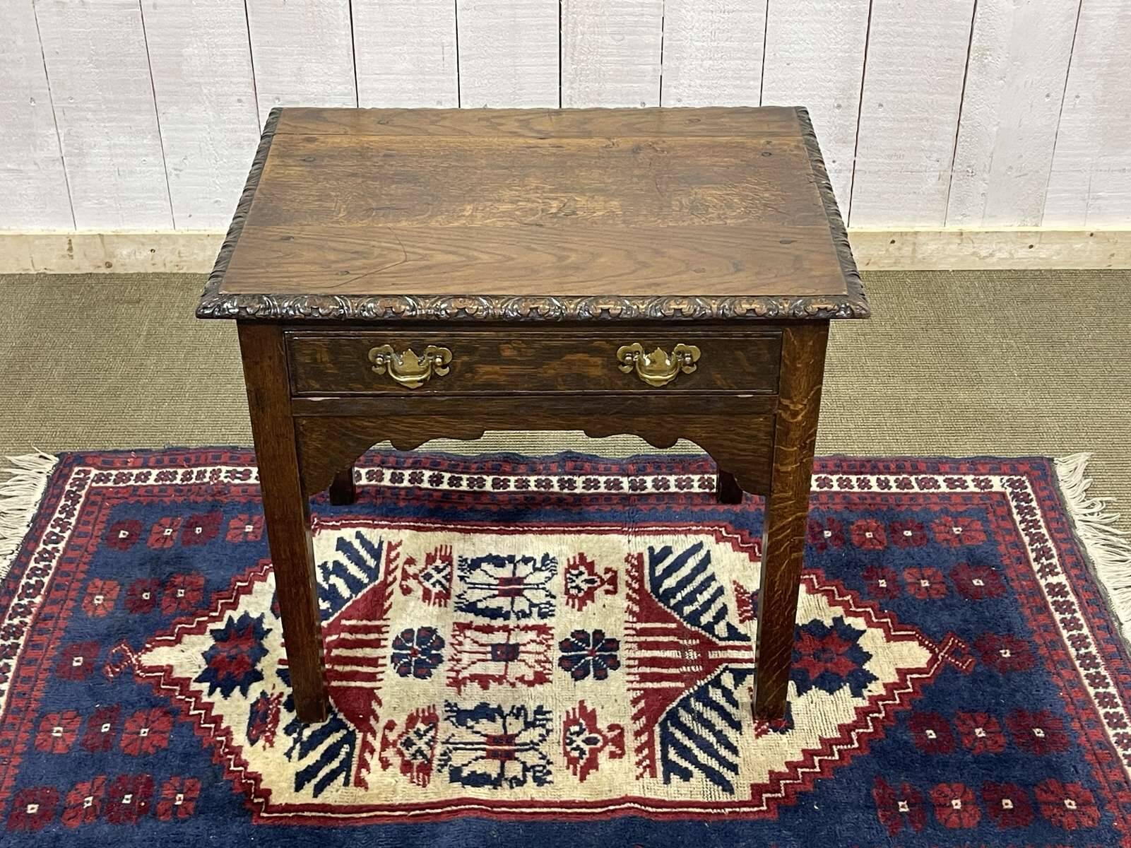 19th century English oak side table