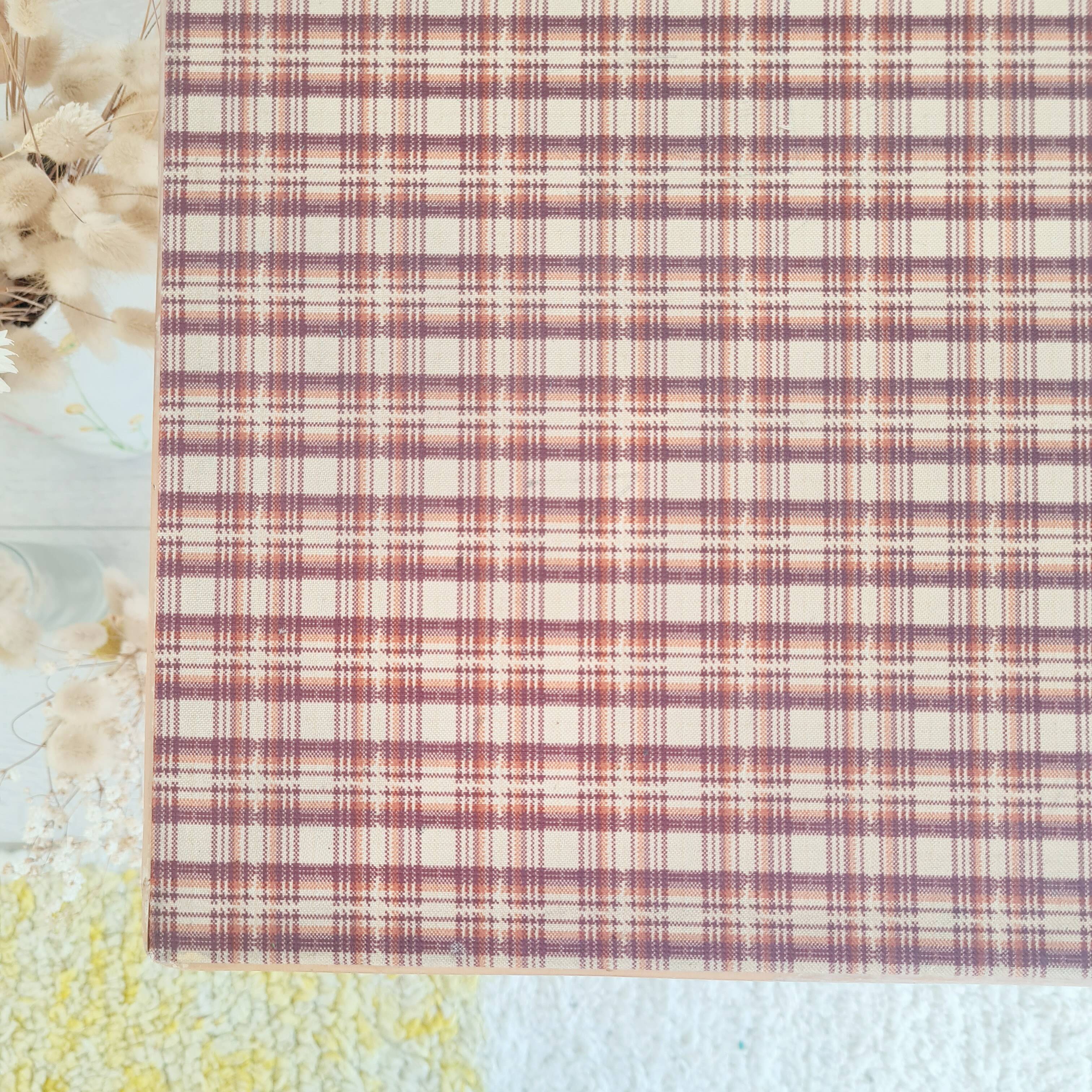 Rattan coffee table with tartan top