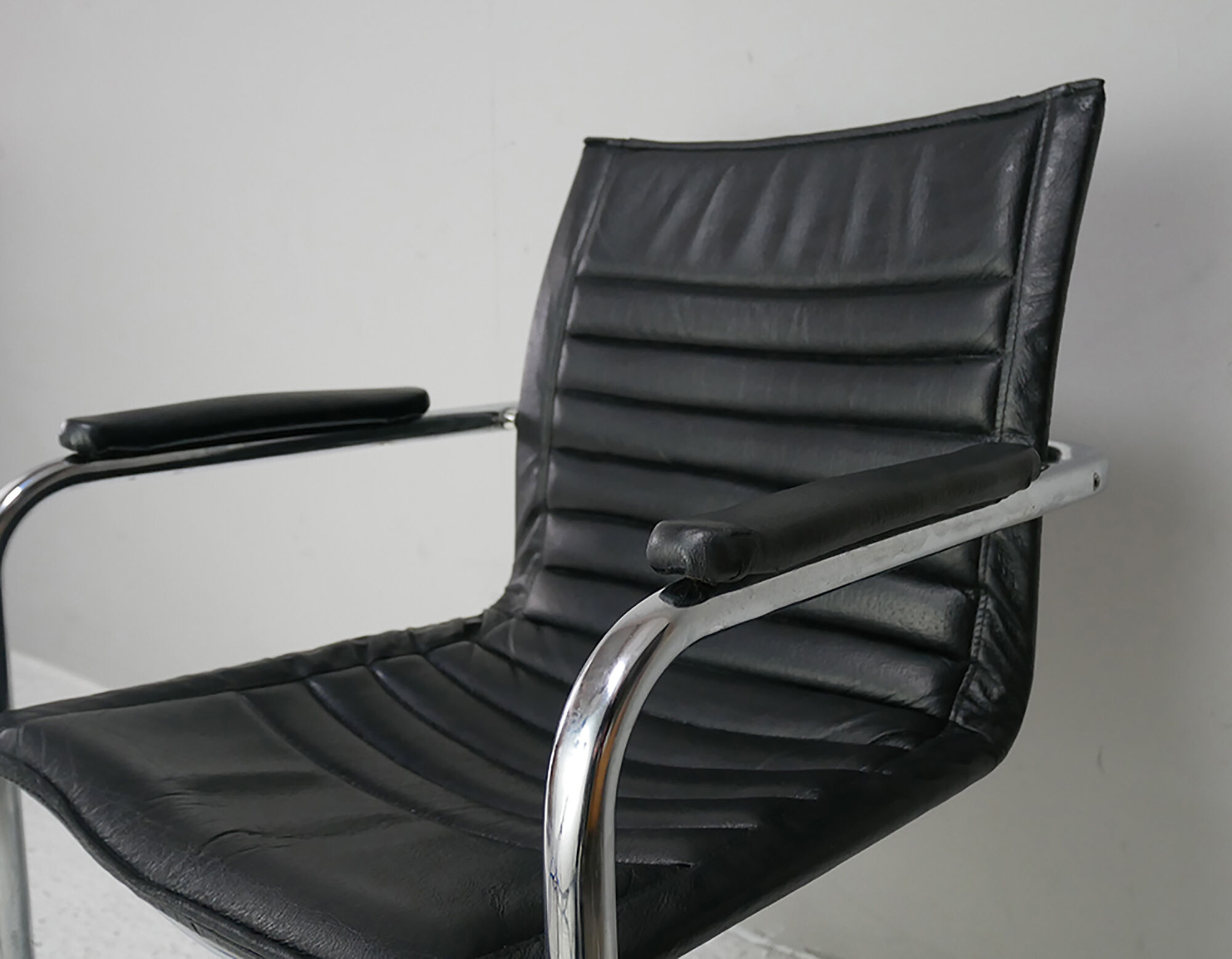 1960’s Swiss mid century modern leather desk chair