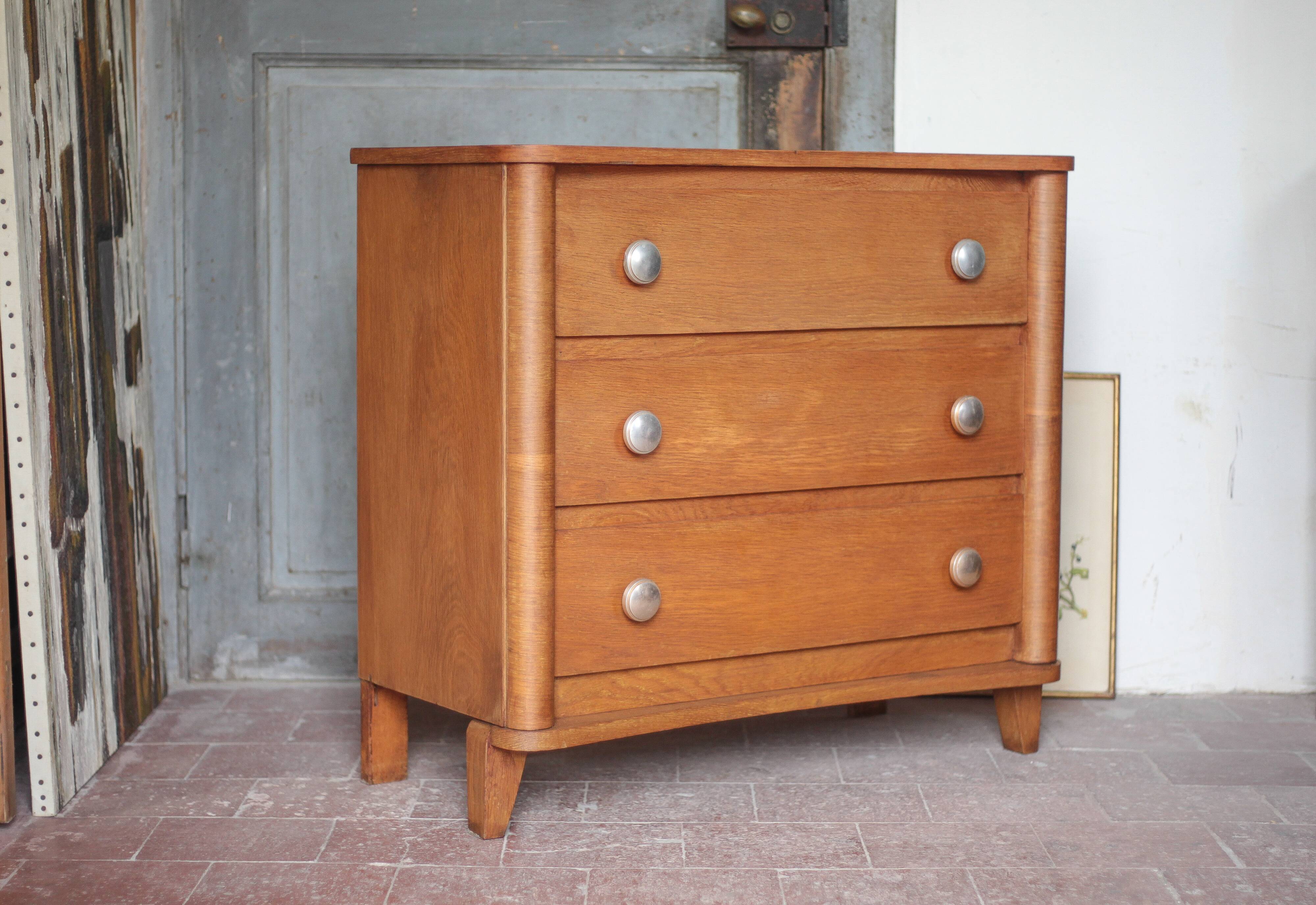 Wooden commode with 3 drawers, storage unit, antique, Art Deco