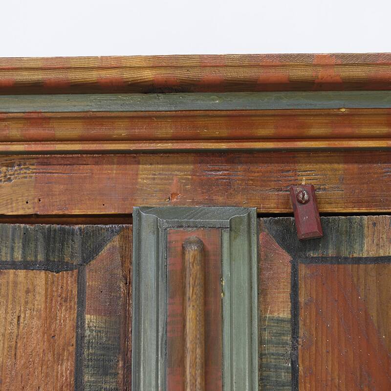 Armoire de mariée peinte d'art populaire