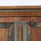 Armoire de mariée peinte d'art populaire