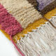 Moroccan Berber boujaad ecru carpet with colorful patterns 153x95cm