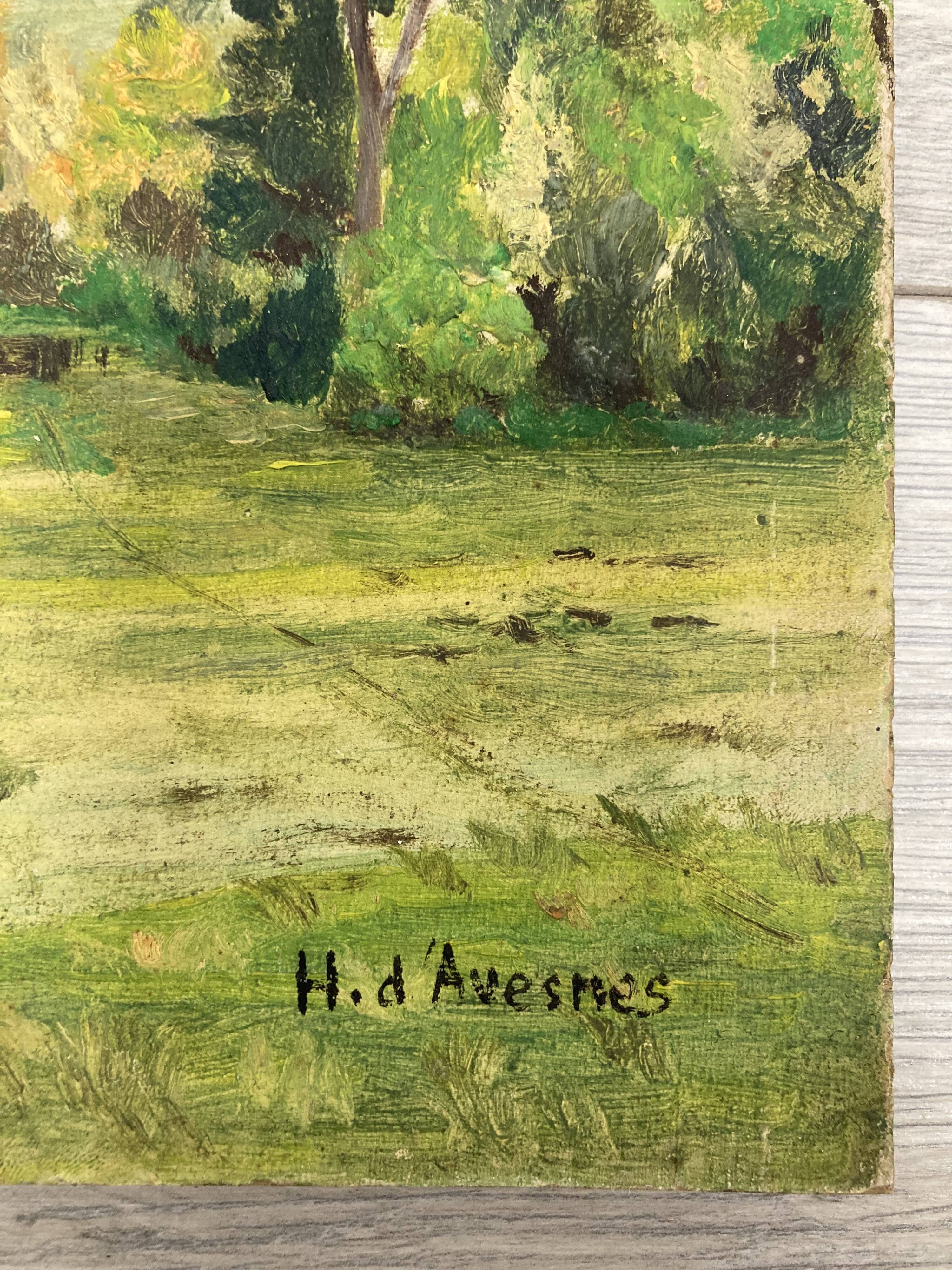 Oil on vintage panel