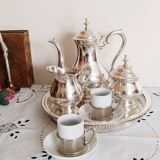 Antique Silver Plated Coffee Set and Cups
