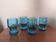 Set of four blue glasses with fruit decoration – 1970s