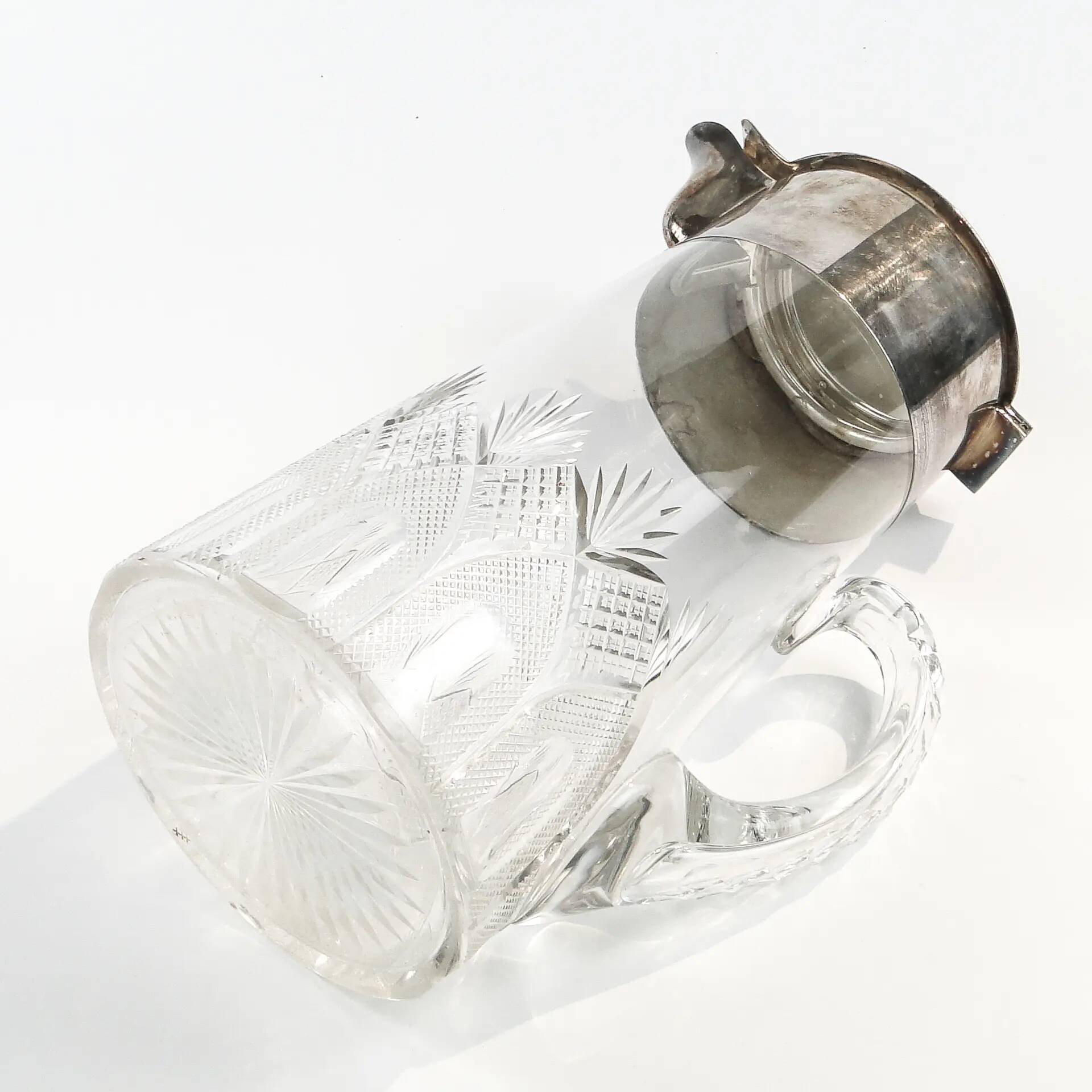 Art Deco wine jug, transparent glass, Germany, 1920s