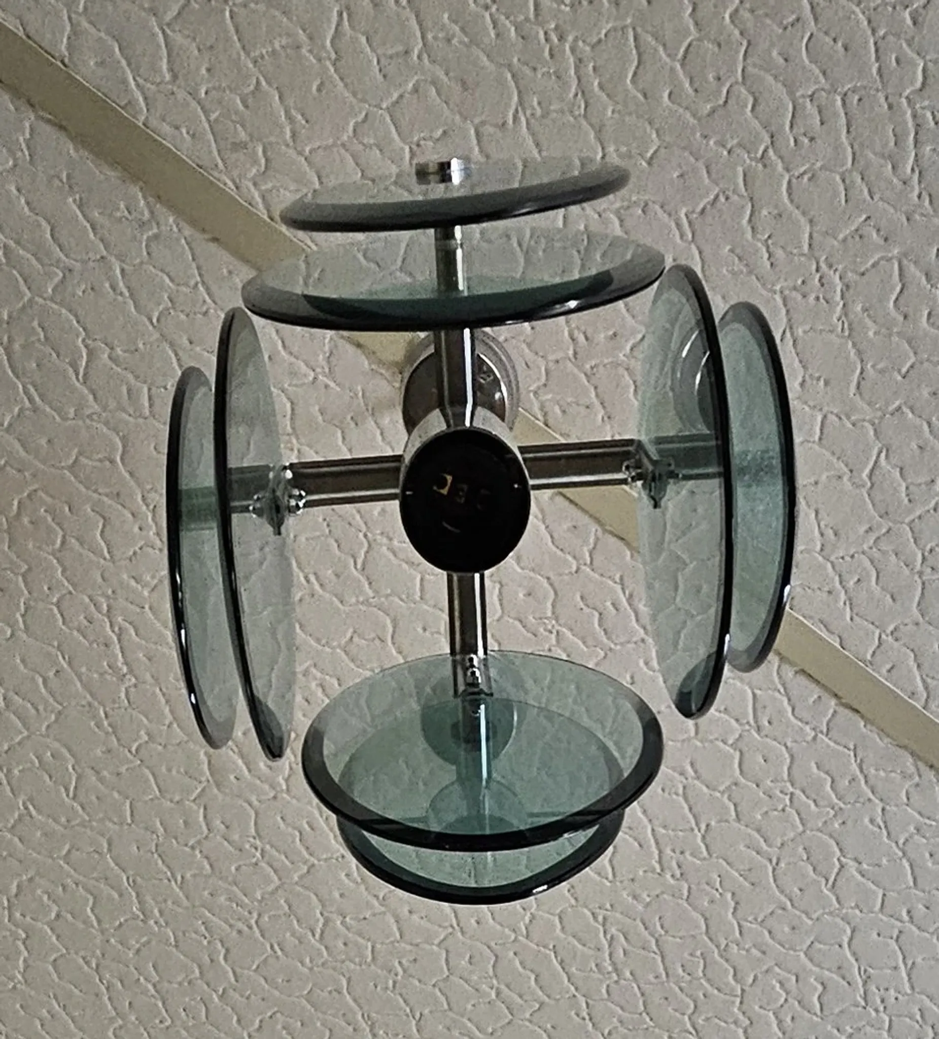 Nilo Veca for Fontana Arte: Vintage design pendant light in smoked green glass.