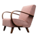 1930 Jindrich Halabala Bentwood Armchair in Pink Boucle