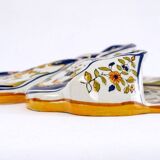 Desvres earthenware wall vase - Three Leaf Clover - period: 20th Century