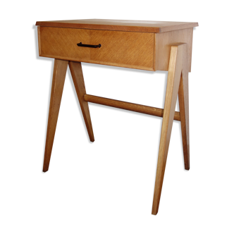 Bureau en chêne pieds compas années 50