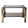 Hollywood Regency coffee table in brass and smoked glass, chic two-tier coffee table.