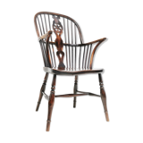 Antique 19th Century Thames Valley Wheel Back Windsor Armchair